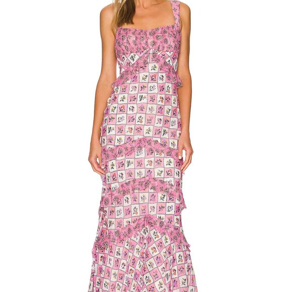 SALONI - Chandra Floral Ruffled Gown - Picture 12 of 12